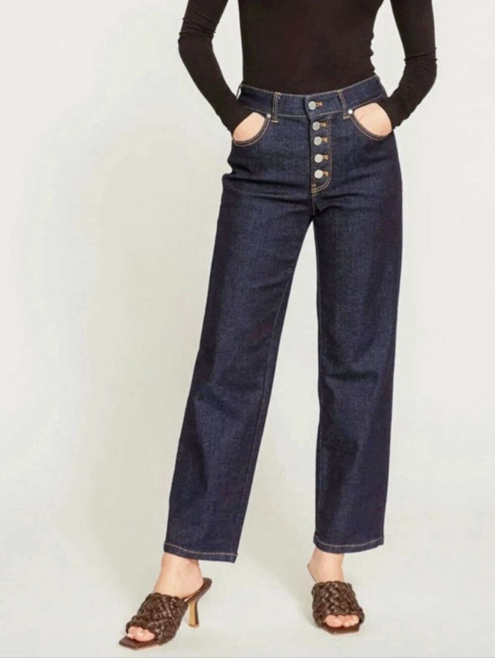 Universal Standard Dolly High-Rise Straight Leg Dark Indigo Dye Jeans - Size 8